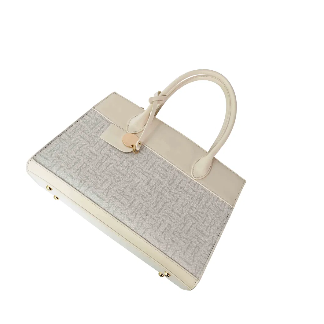Sophisticated off-White Spliced Handbag with Style Meets Functionality