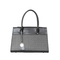 Elegant off-Black Tote Bag: a Minimalist Essential with Spliced Detailing