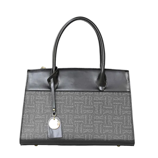 Stylish off-Black Spliced Women′s Tote Bag Featuring a Minimalist Design