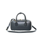 High - Quality Black Leather Boston Handbag Dual - Use for Hand - Holding and Cross - Body Slinging