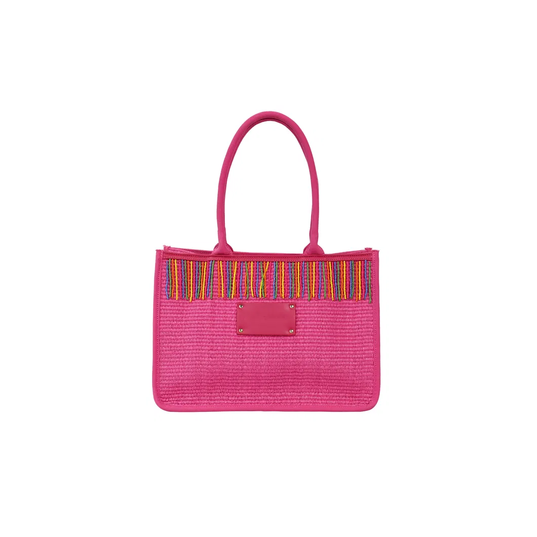 Bold Magenta Tote Bag with Tassel Accent - Make a Vibrant Statement