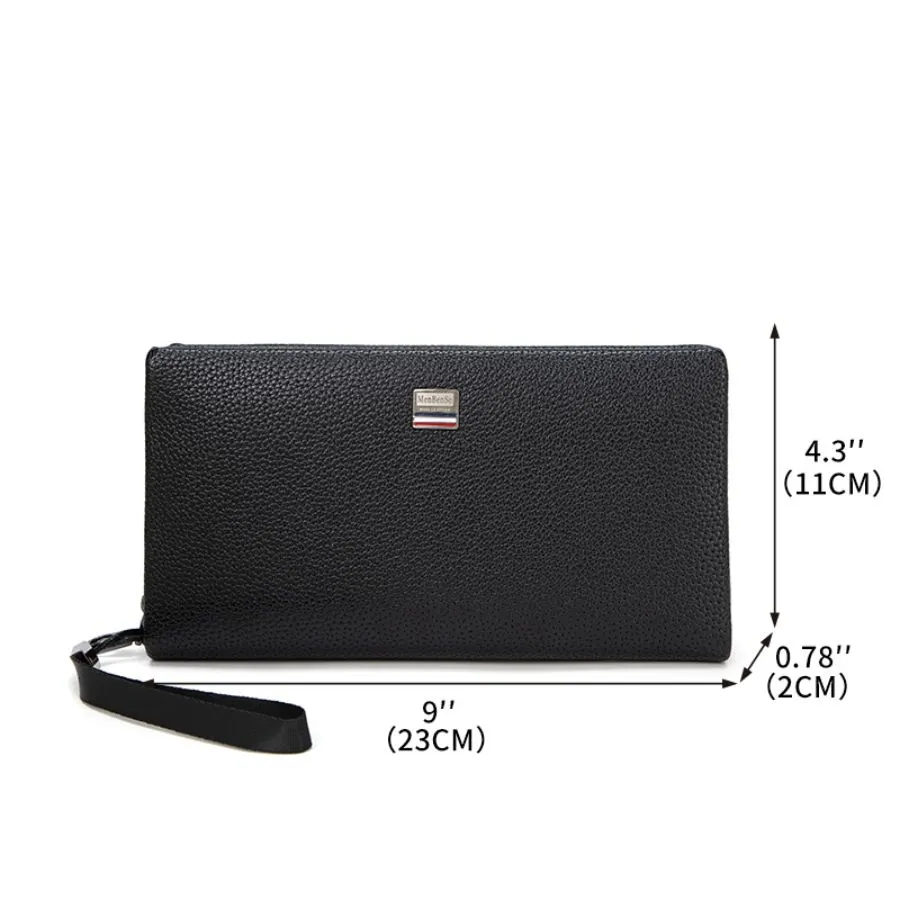 Stylish Premium Matte Black PU Wallet with Coin Pouch for Men