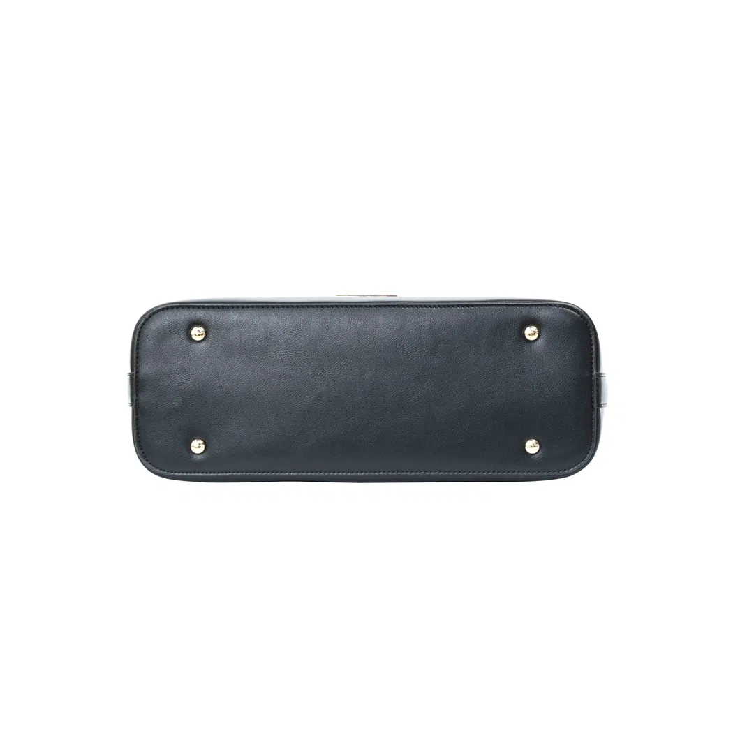 Elegant Black PU Leather Tote Bag with Masterclass in Minimalist Sophistication
