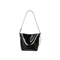 Elegant Glossy Black Leather Women′s Shoulder and Crossbody Bag