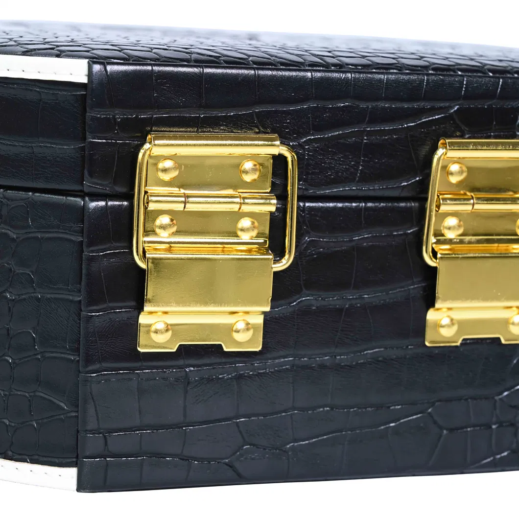 Sophisticated Black Jewelry Box Organizer with Customizable Elegance for Women