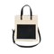 Stylish Black and Beige Color Block Tote Bag for Daily Use
