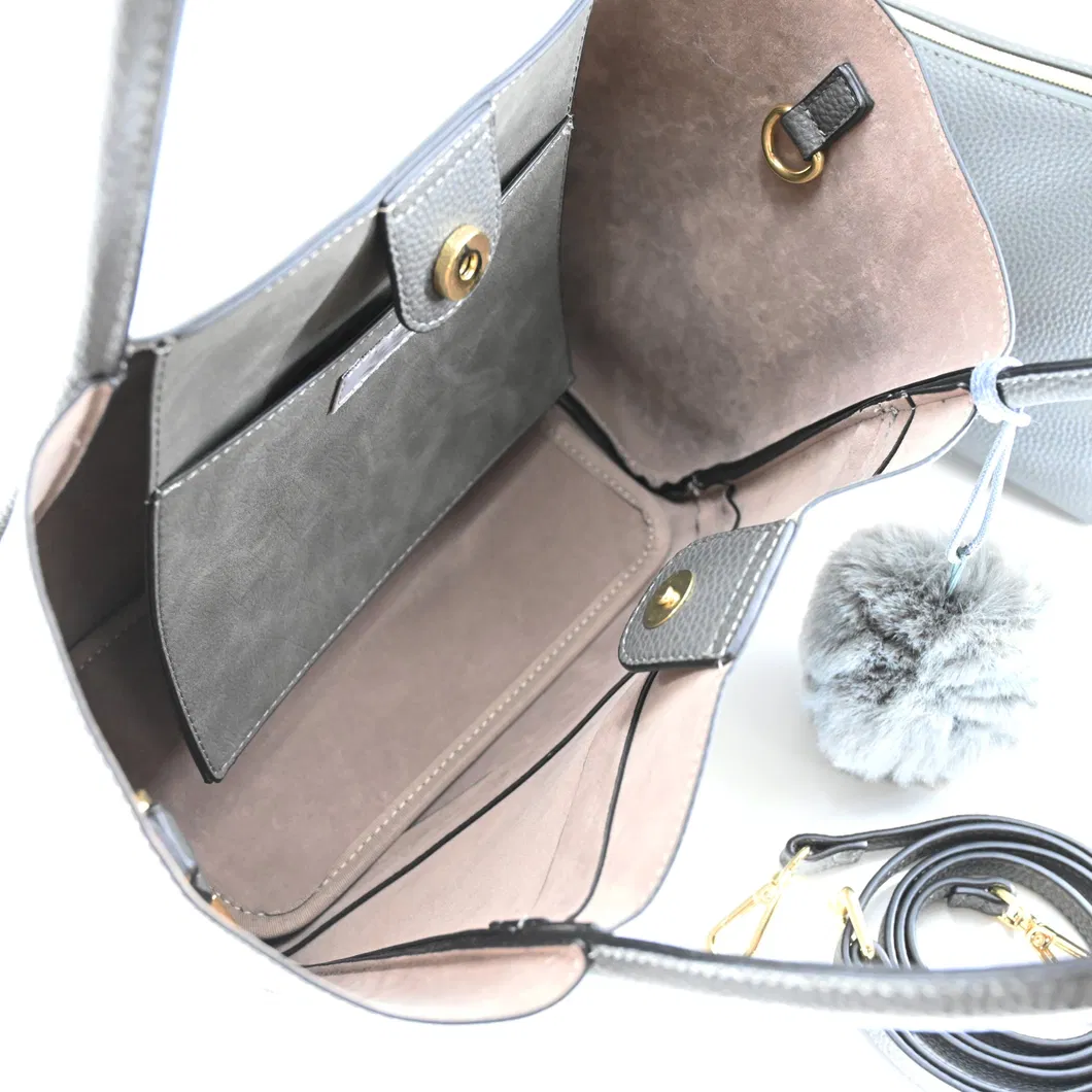 Chic Gray Handbag for Women with Unique Irregular Texture Design