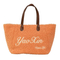 Trendy Orange-Yellow Faux Fur Tote Bag for Women