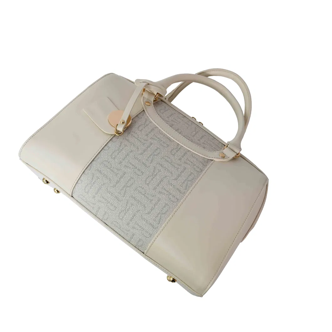 Elegant off-White Handbag with Stylish Cylindrical Design for Women