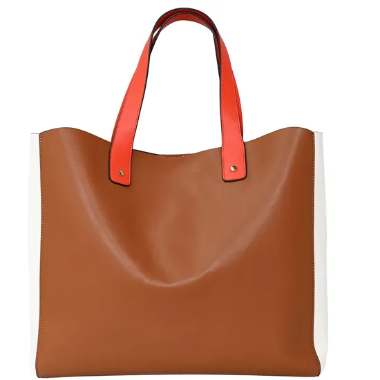 Elegant Brown and Beige Tote Bag for Fashionable Women