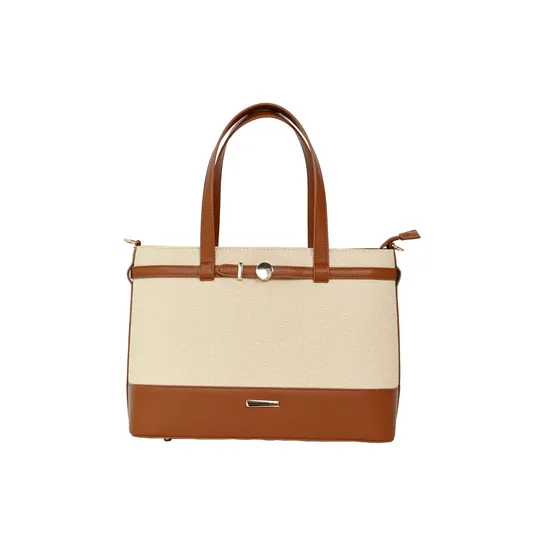 Chic Brown Women′s Zippered Shoulder Bag for Daily Use