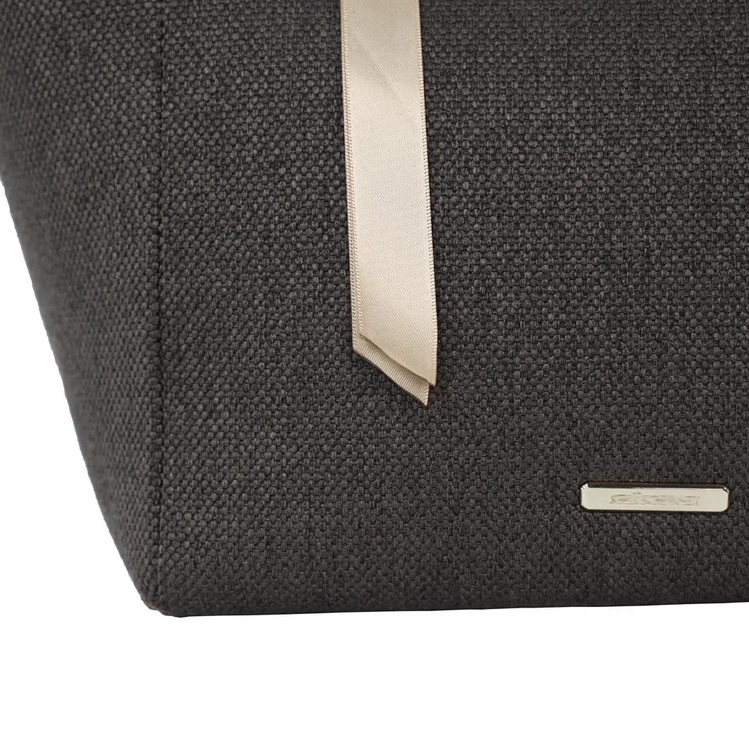 Stylish Women&prime;s Tote Bag with Chic Brown Ribbon Accents