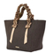 Stylish Women′s Tote Bag with Chic Brown Ribbon Accents