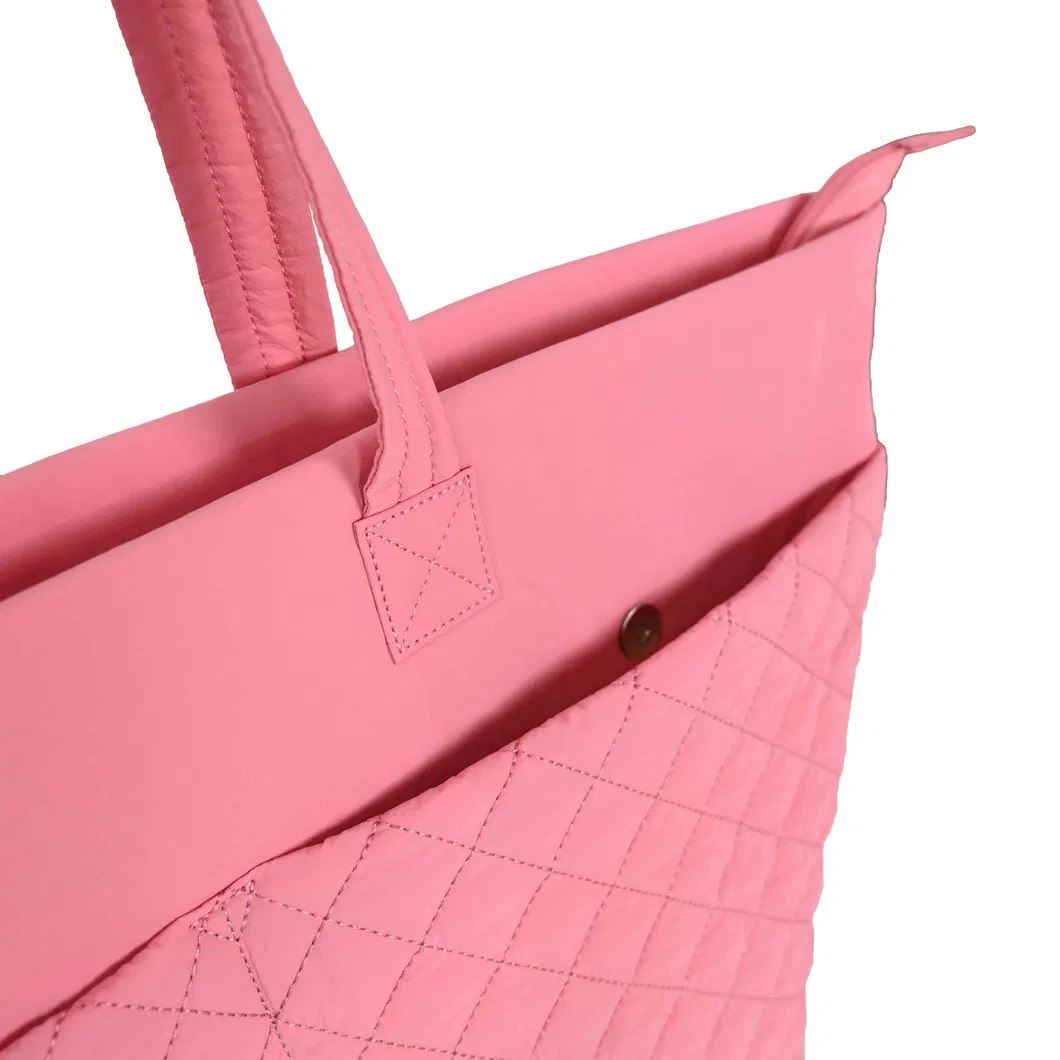 Chic Eco-Friendly Pink Handbag with Matching Travel Bag Set
