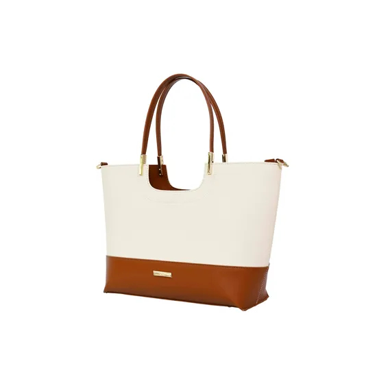 Stylish Women′s Handbag in Trendy Brown and Beige Design