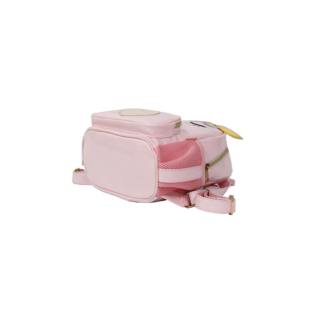 Adorable Pink School Backpack Featuring Whimsical Cartoon Characters for Kids