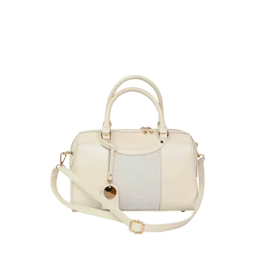 Modern Chic off-White Handbag for Women with Streamlined Design