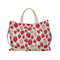 Chic Strawberry Print Canvas Tote Bag for Trendy Women
