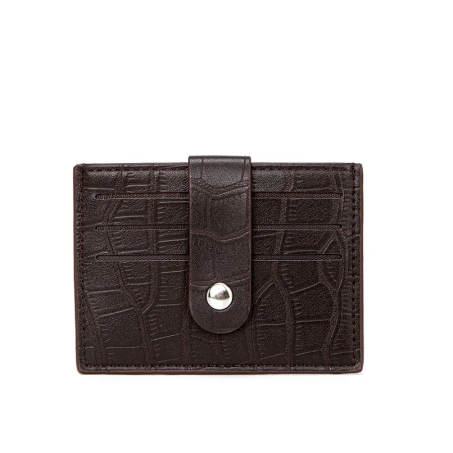 Minimalist Textured Design PU Leather Men&prime;s Wallet and Card Holder