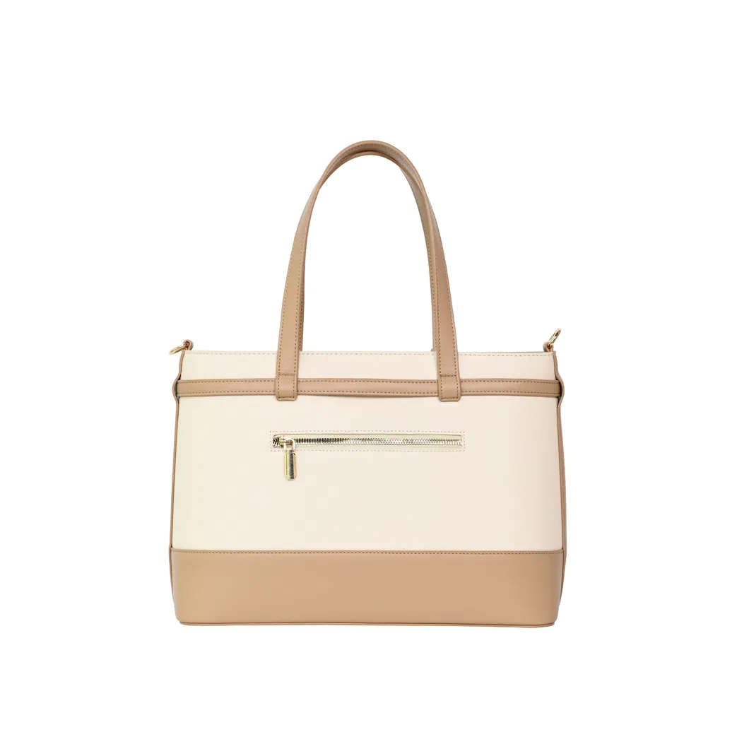 Elegant Beige-Brown Tote Bag with a Must-Have Wardrobe Staple for Stylish Women