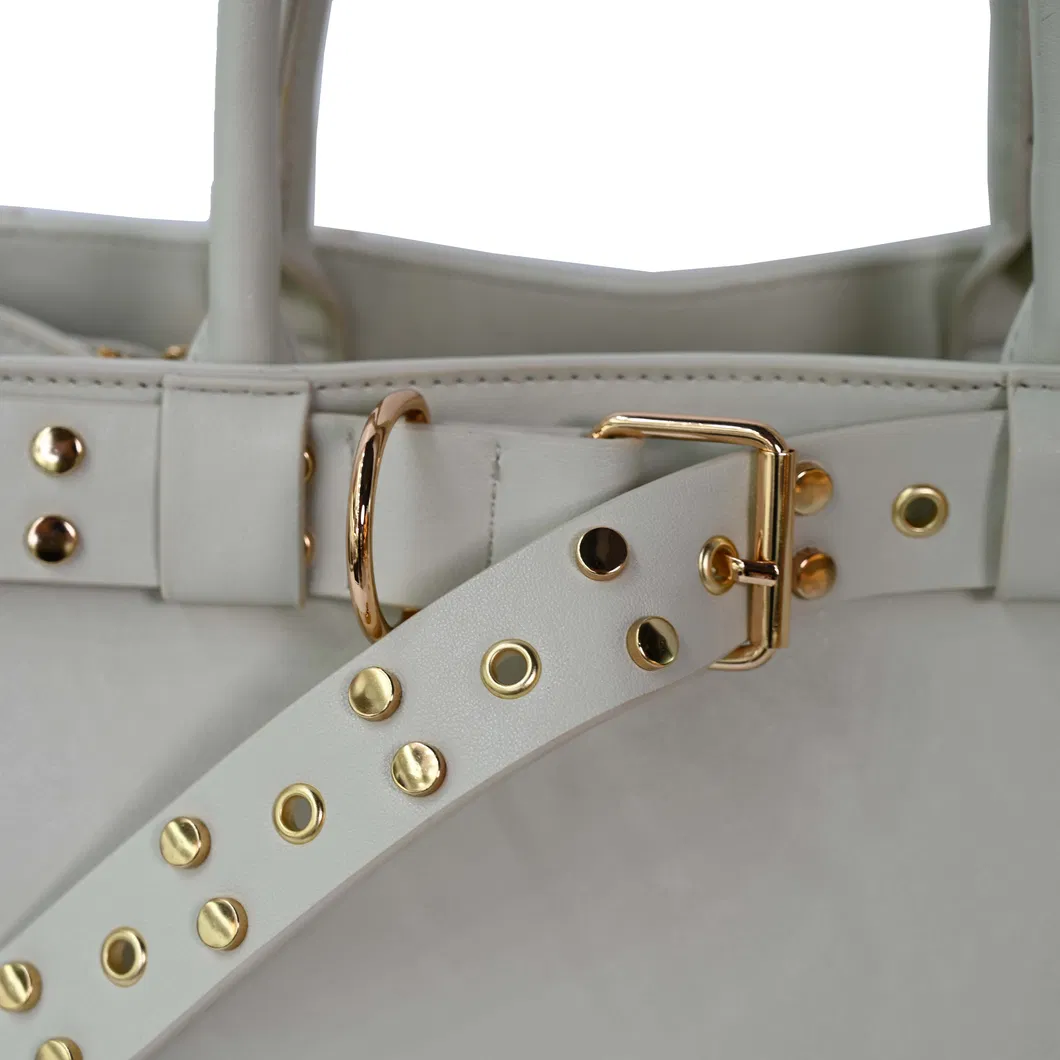 Elegant White PU Tote Bag with Timeless Style for Modern Women