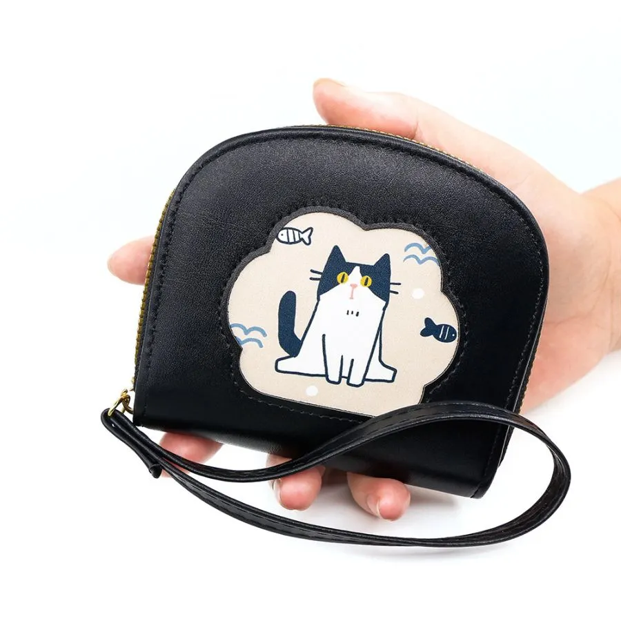 Cute Cartoon Cat Design Women&prime;s Coin Purse Wallet