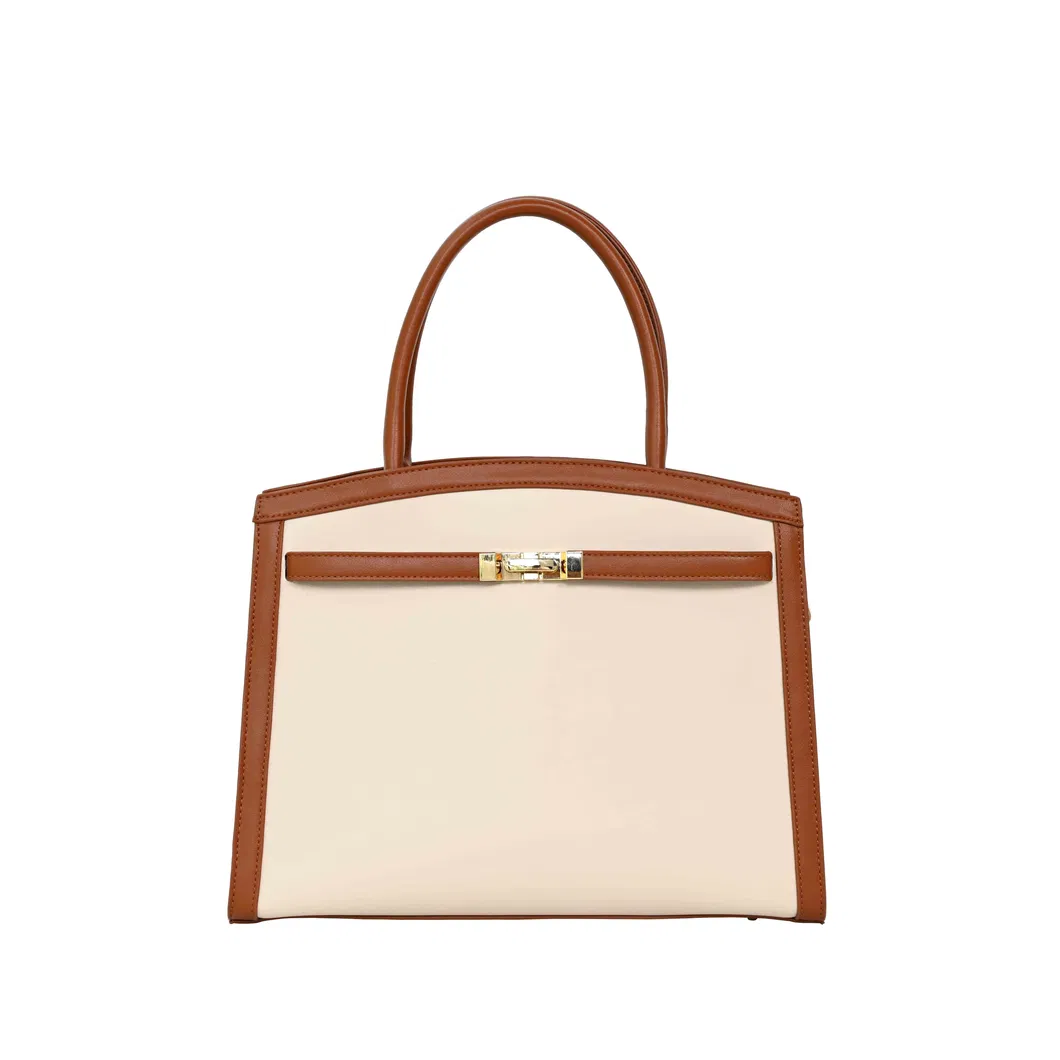Elegant Brown Handbag: Timeless Style with Gold Buckle Accents