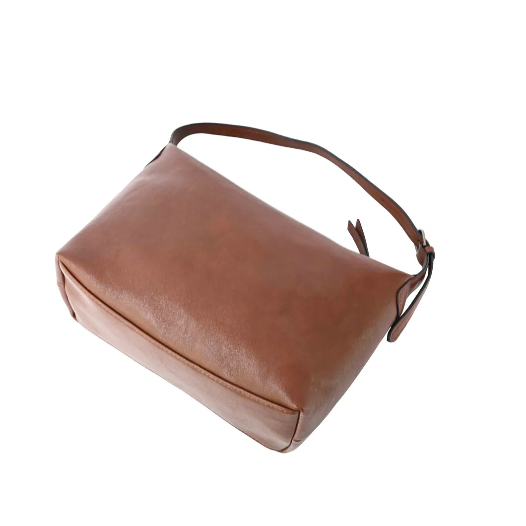 Stylish Brown PU Leather Crossbody Tote Bag for Women