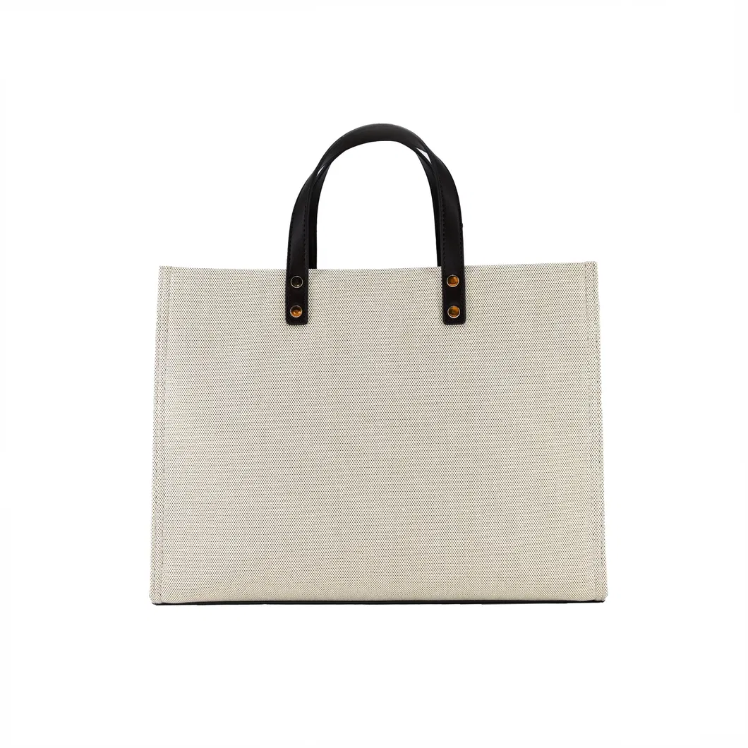 Stylish Black &amp; White Canvas Tote Bag for Women