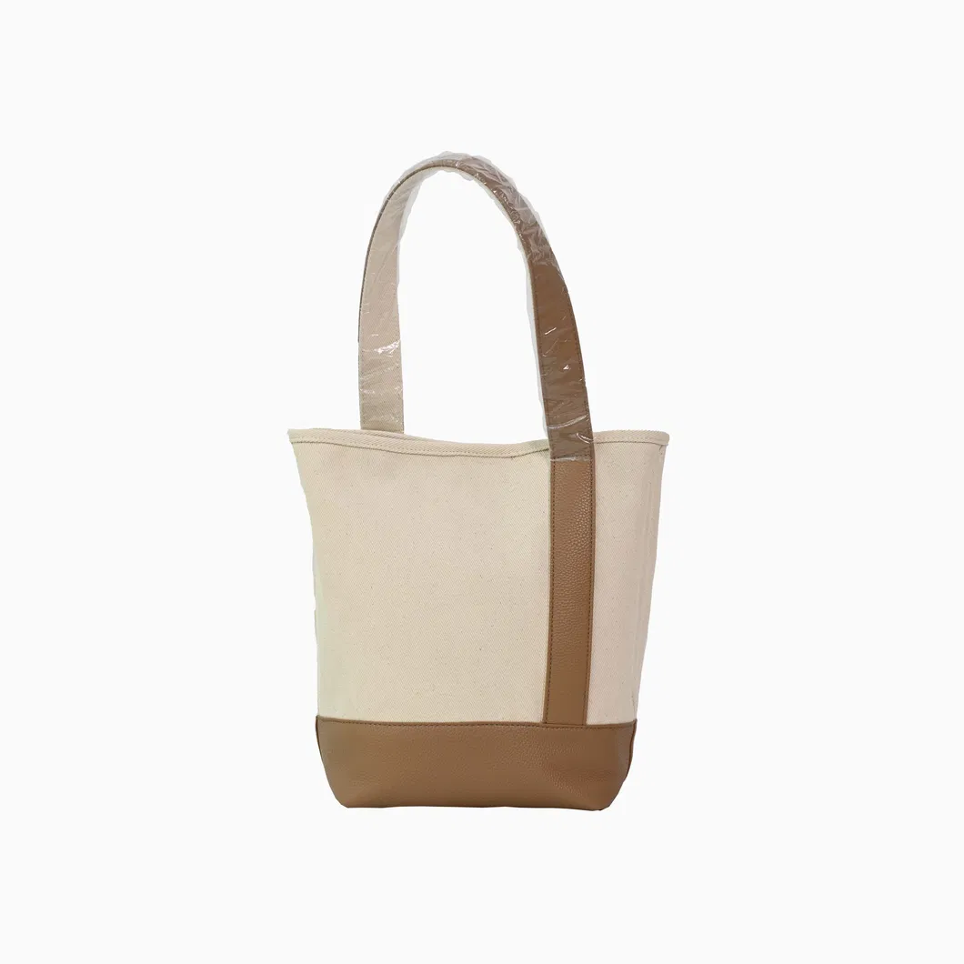Chic Brown Canvas Tote Bag - Minimalist Design for Everyday Use