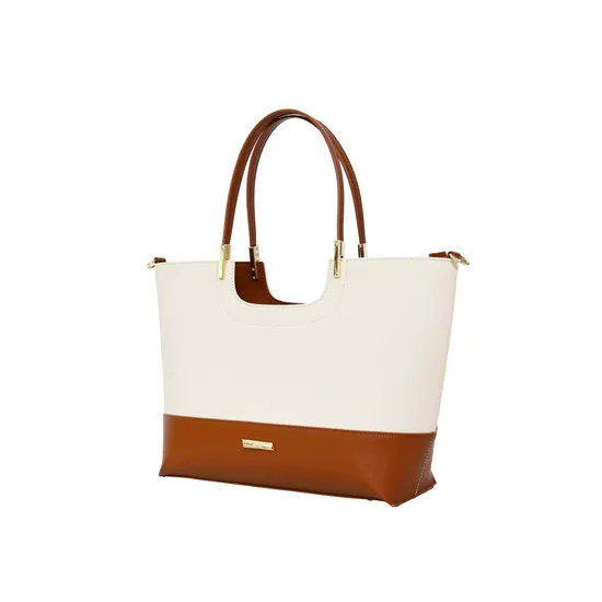 Stylish Brown and Beige Handbag for Trendy Women
