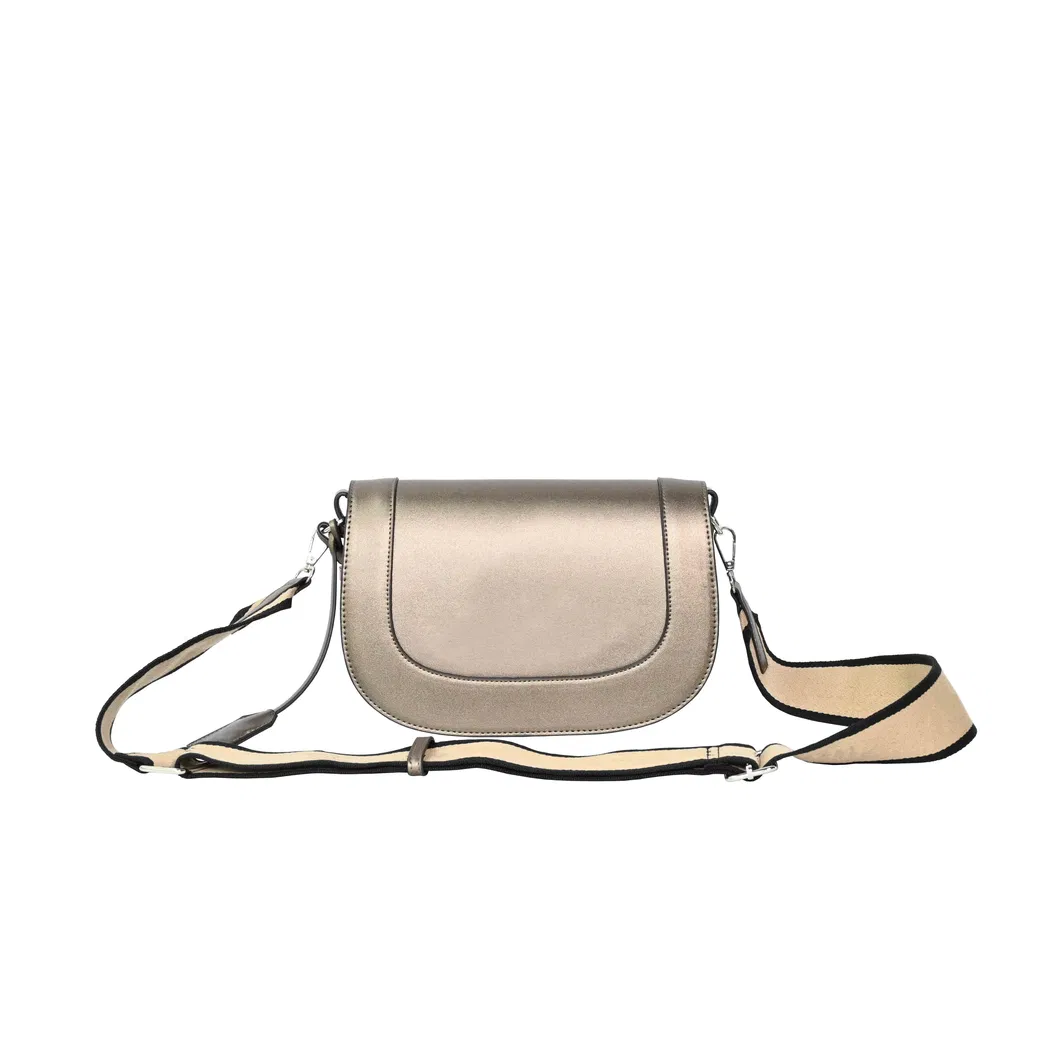 Stylish and Minimalist Silver PU Leather Handbag