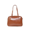 Stylish Brown Glossy PU Leather Tote Bag for Women