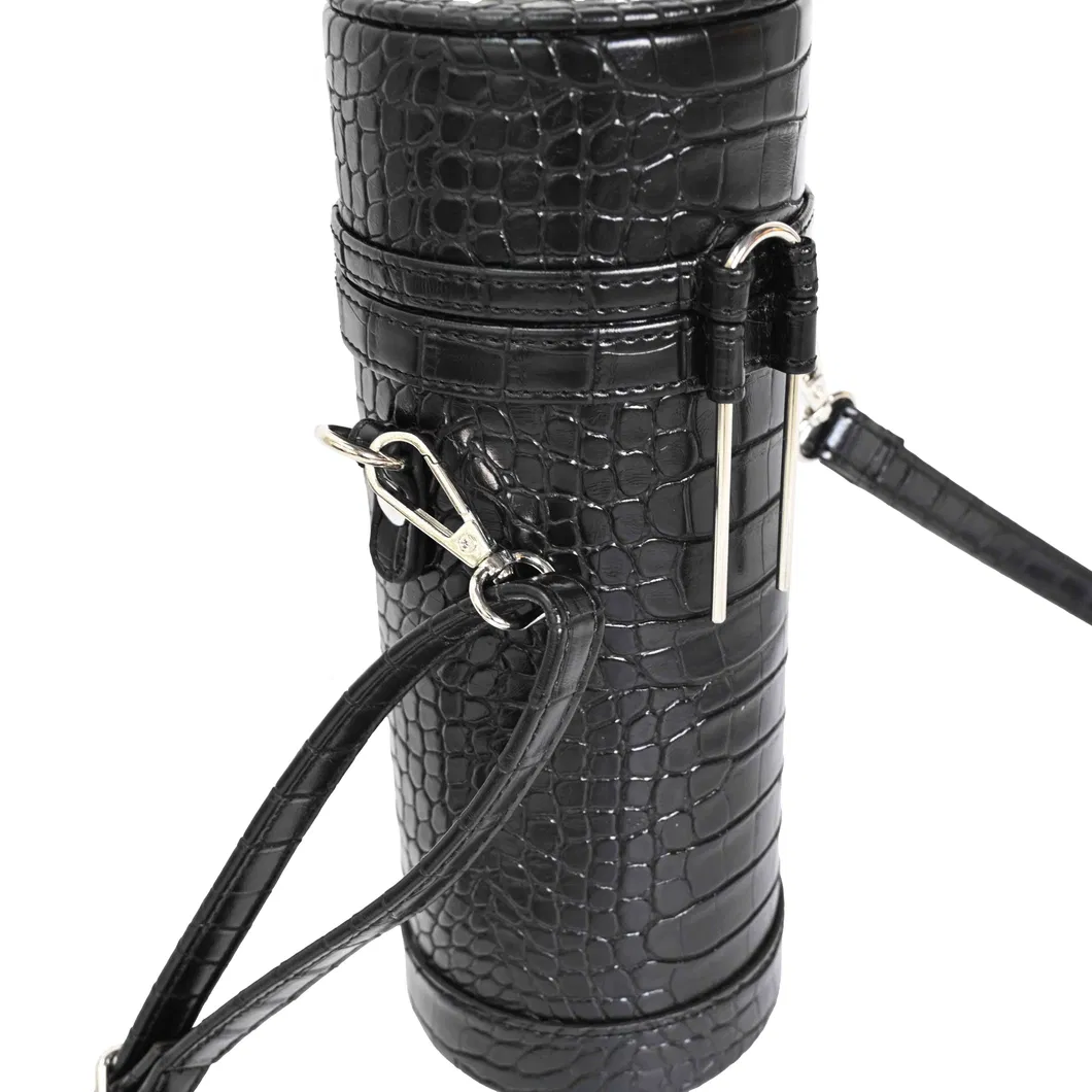 Sleek Minimalist Leather Bucket Bag with Metal Chain Handle for Timeless Style