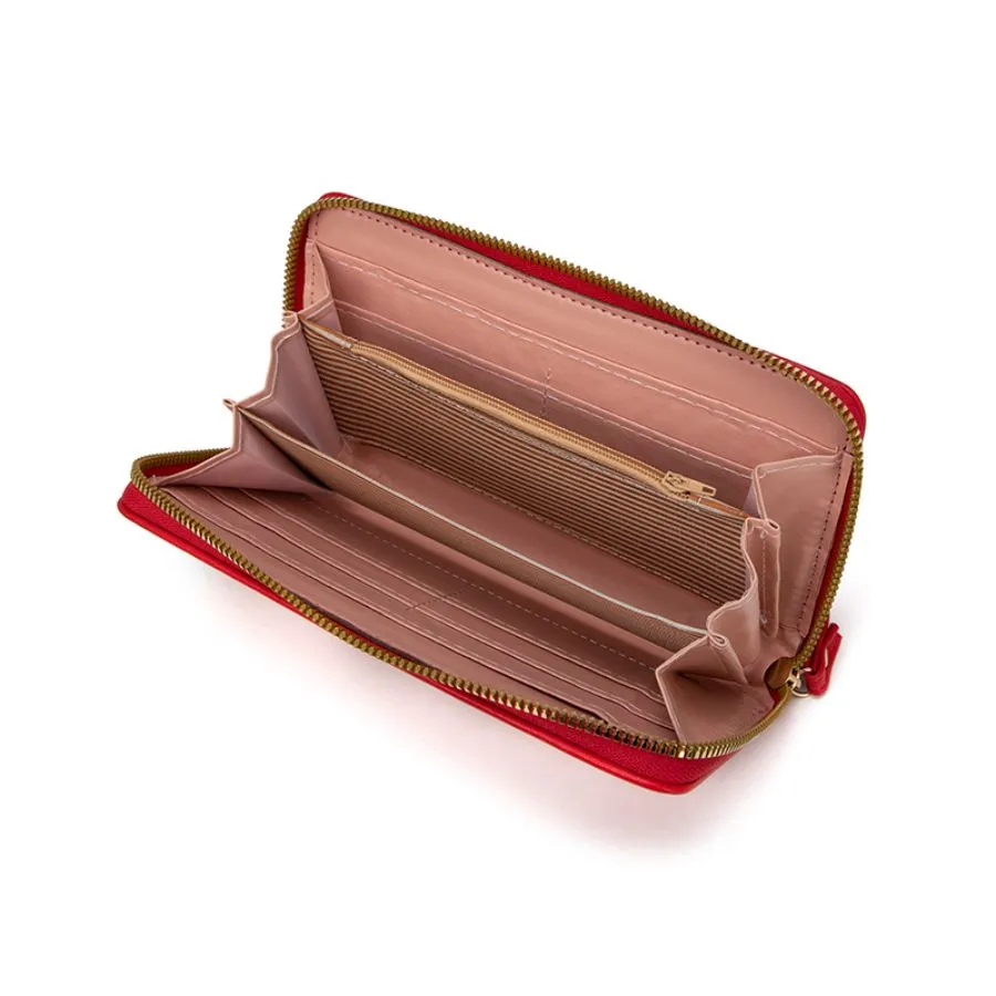 Stylish Diamond Heart Design Zippered Women&prime;s Wallet and Card Holder