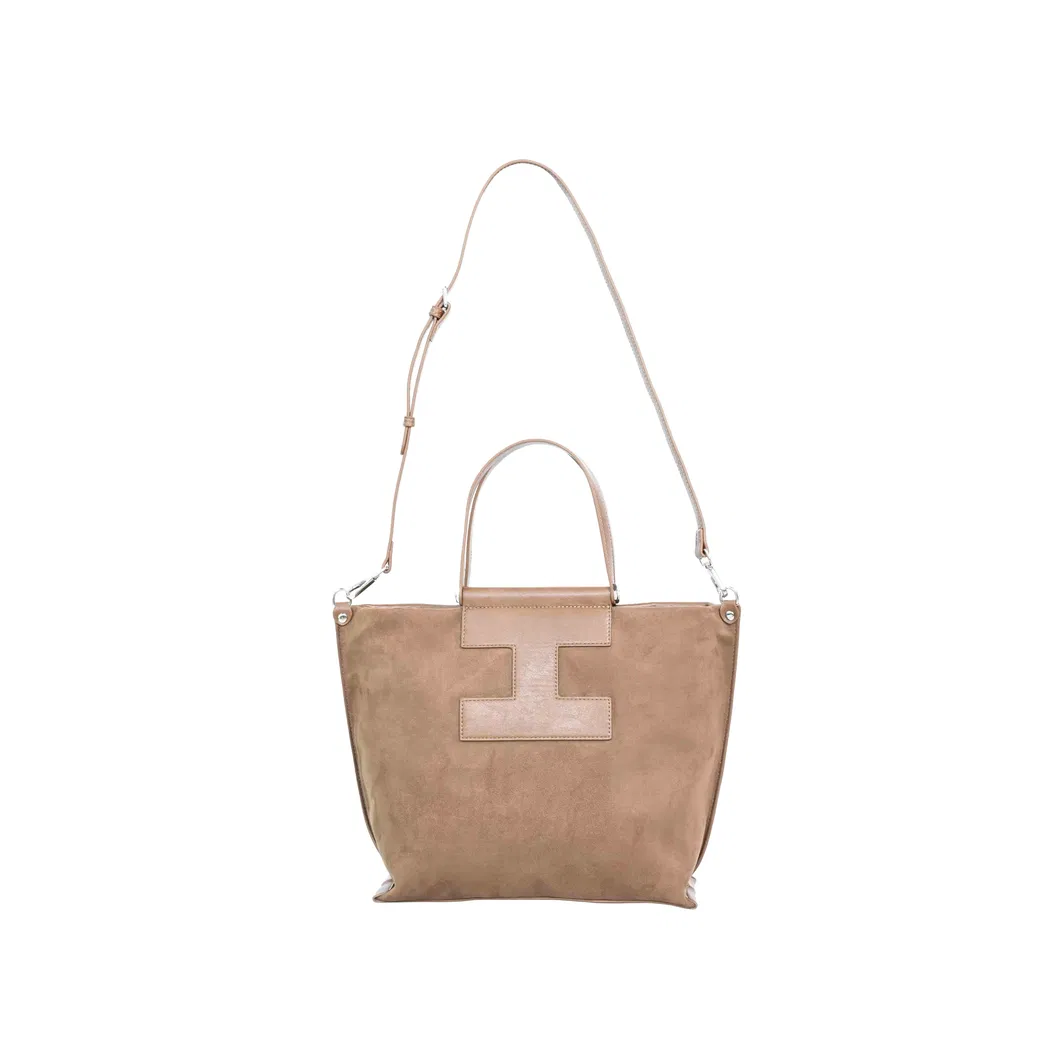 Fashionable Versatile Minimalist Brown Leather Tote Bag Shoulder Bag with Texture Style Backpack