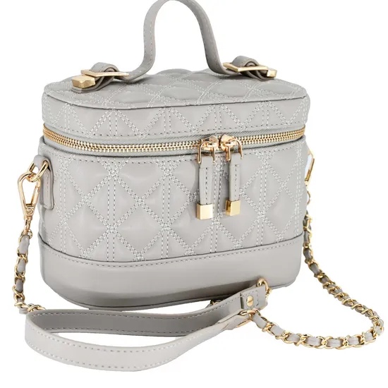 Chic Gray Round Barrel Mini Backpack for Trendy Women