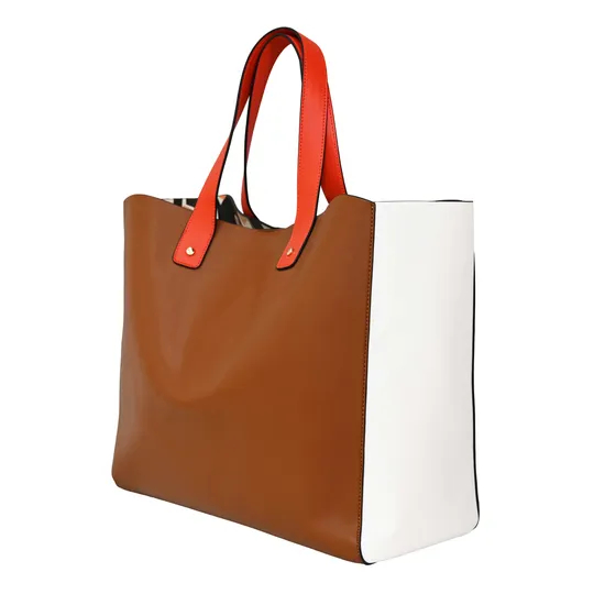 Chic Brown and Beige Tote Bag for Trendy Women