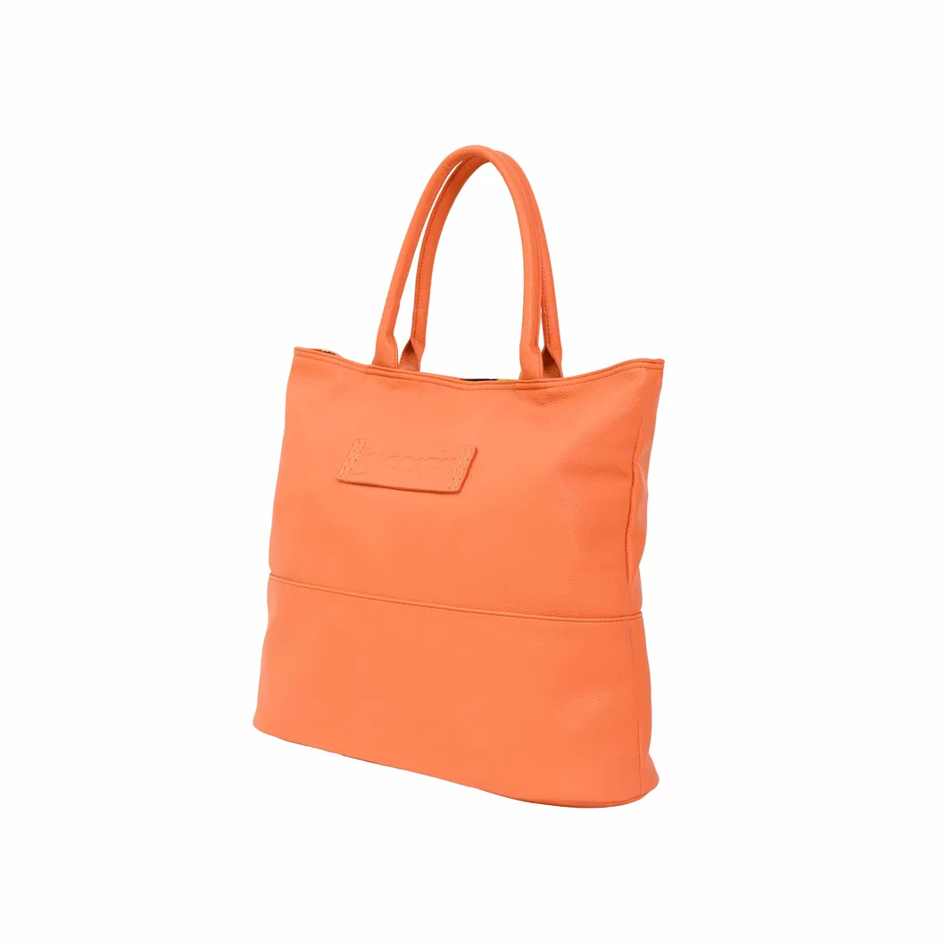 Chic Pink Leather Tote Bag for Large Capacity Shopping