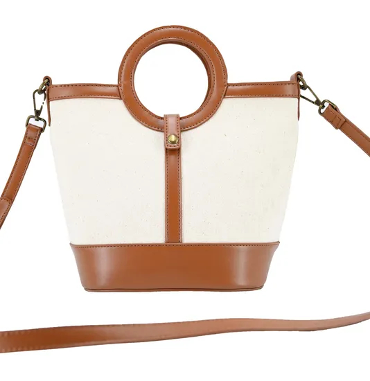 Stylish Fabric Hoop Tote Bag for Women′s Daily Use