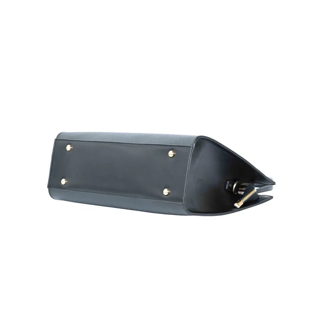 Refined Minimalism with Black PU Leather Tote Handbag for Women
