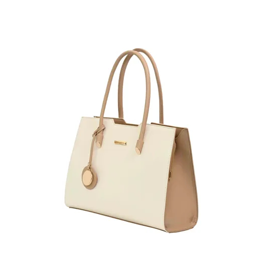 Trendy Beige-Brown PU Leather Tote Bag for Women - Elevate Your Style with Elegance
