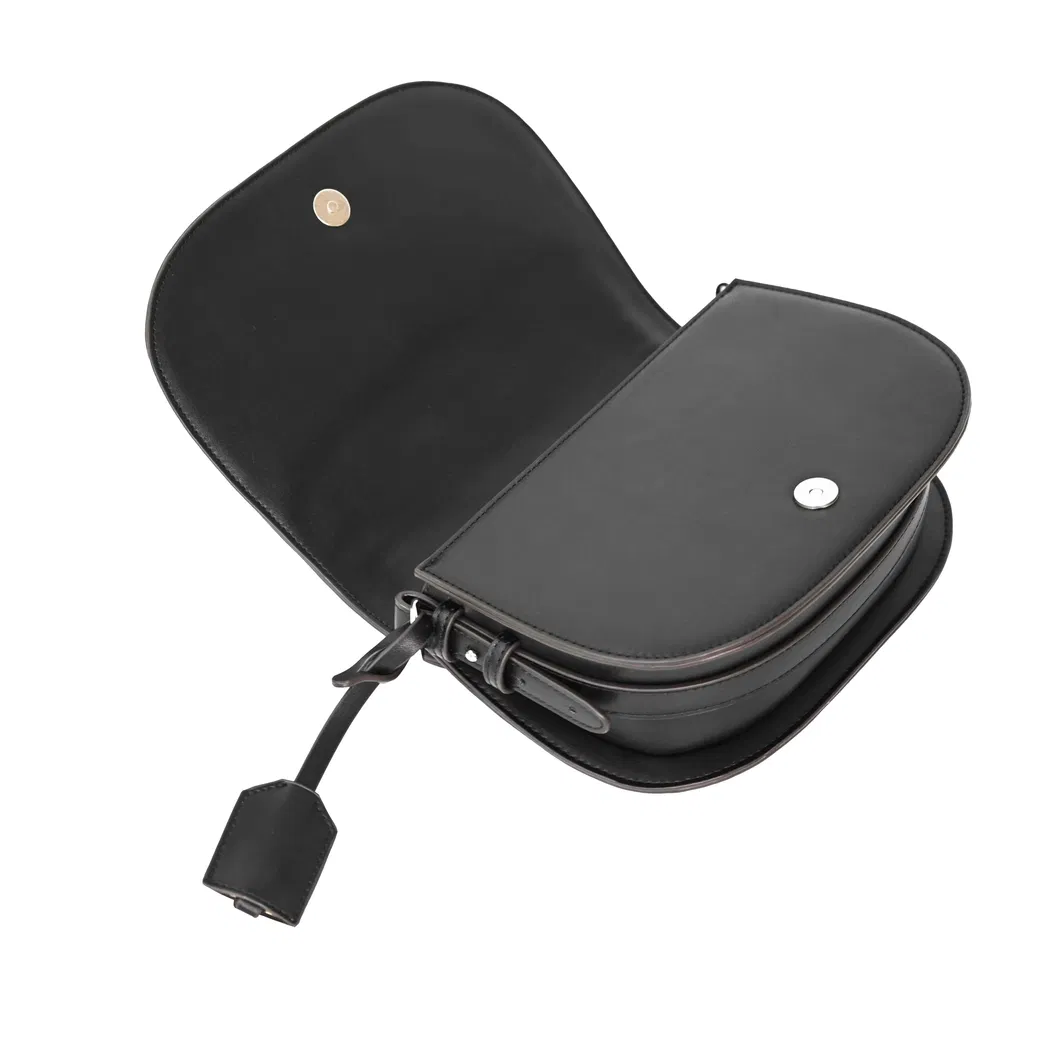 Elegant Black PU Leather Handbag with Versatile Shoulder Strap