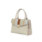 Chic off-White Handbag with Silver Accents for Women