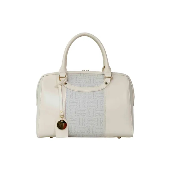 Chic off-White Ladies′ Handbag with Unique Cylindrical Design