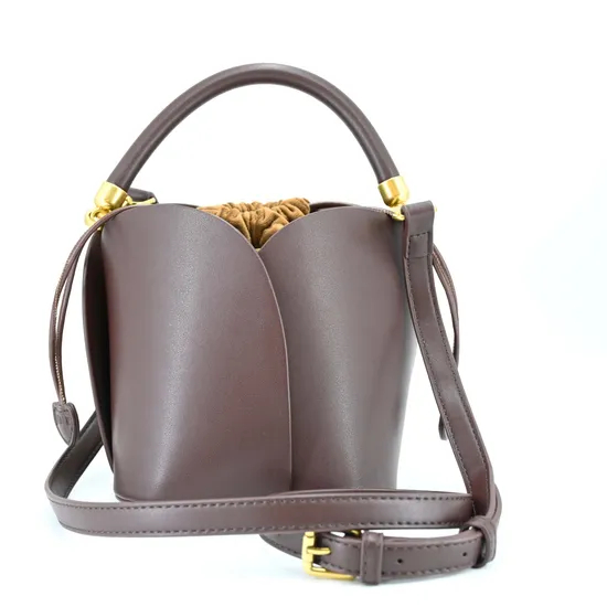 Stylish Brown Bucket Bag for Trendy Women′s Everyday Use