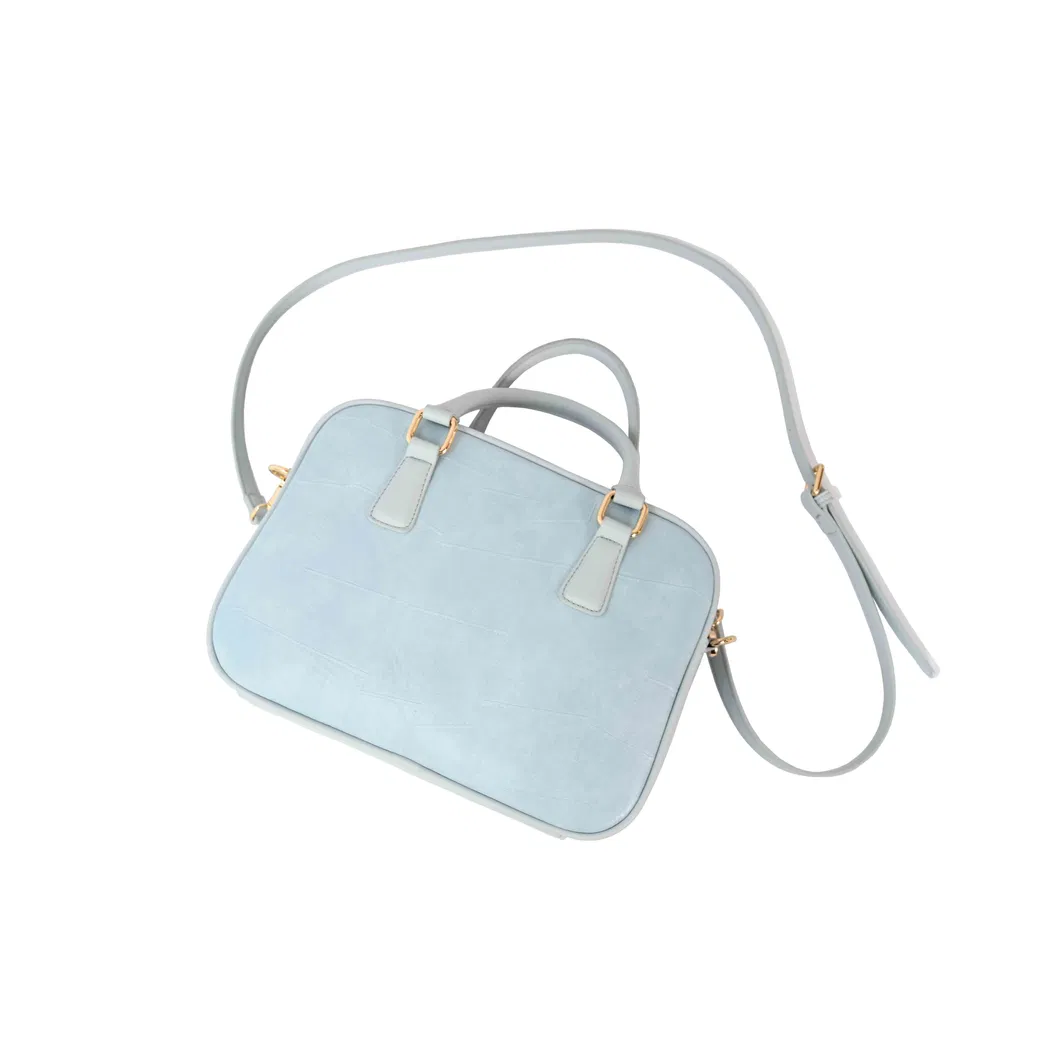 Chic Blue PU Handbag for Women with Versatile Adjustable Strap