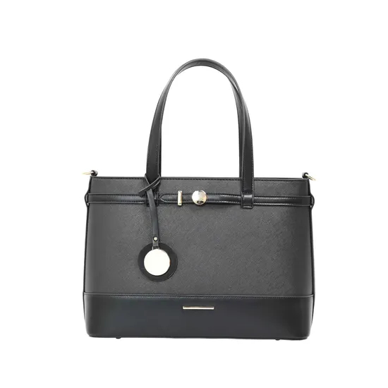 Elegant Black PU Tote Bag for Minimalist Design for Everyday Sophistication