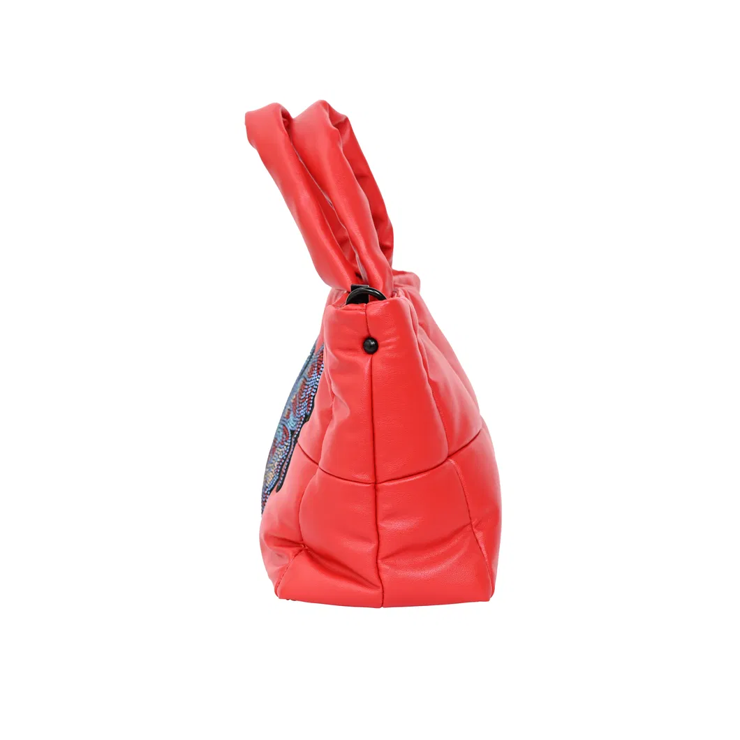 Glamorous Red Tote Bag with Butterfly Sequins for a Touch of Elegance