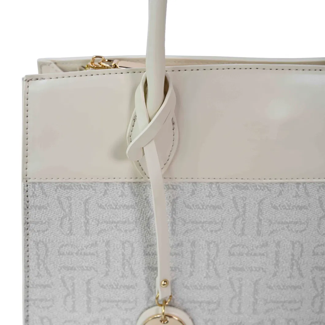 Sophisticated off-White Spliced Handbag with Style Meets Functionality